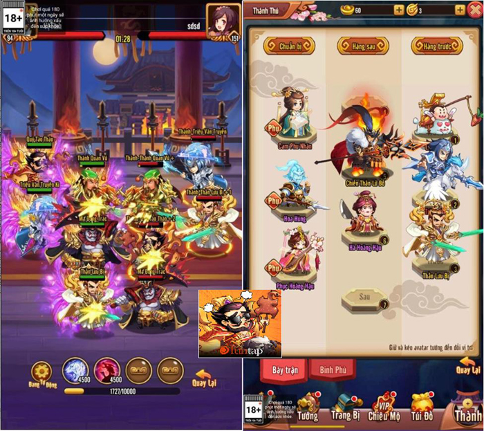 Game một chạm siêu lầy lội Idol Tam Quốc tự tin chinh phục người chơi 1