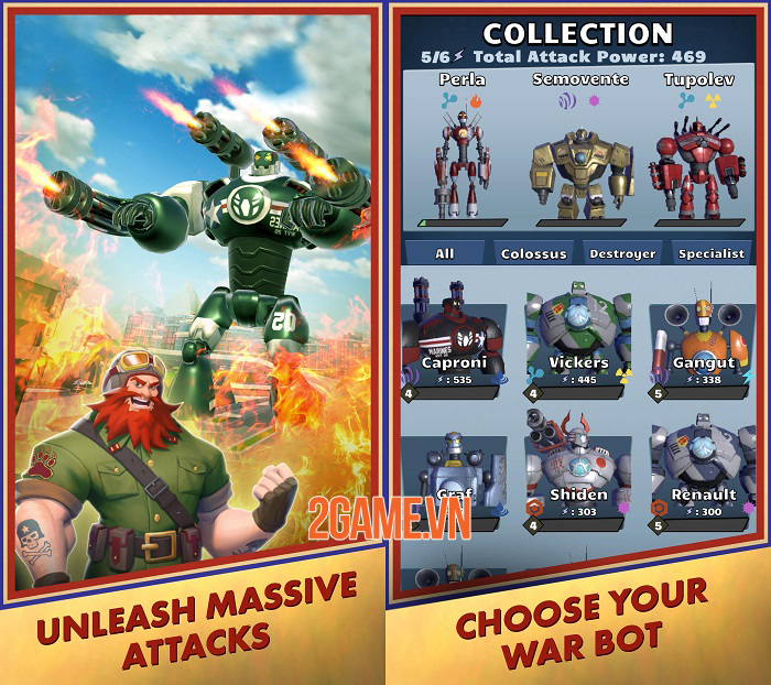World War Bots - Game hành động điều khiển robot khổng lồ chiến đấu 2 World War Bots - Game hành động điều khiển robot khổng lồ chiến đấu 2