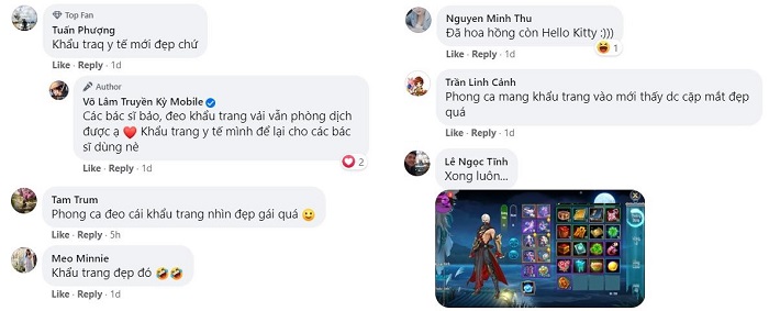 Võ Lâm Truyền Kỳ Mobile trang bị khẩu trang cho nhân vật từ fanpage đến website 3 Võ Lâm Truyền Kỳ Mobile trang bị khẩu trang cho nhân vật từ fanpage đến website 3