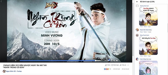 Minh Vương M4U công bố MV ca nhạc Nghìn trùng cô đơn dành tặng Ngạo Kiếm 3D 2 Minh Vương M4U công bố MV ca nhạc Nghìn trùng cô đơn dành tặng Ngạo Kiếm 3D 2