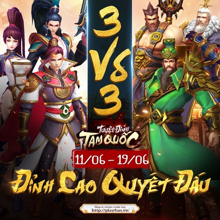 Tuyệt Đỉnh Tam Quốc tổ chức siêu giải đấu 3v3 đầu tiên cho thể loại thẻ tướng 3 Tuyệt Đỉnh Tam Quốc tổ chức siêu giải đấu 3v3 đầu tiên cho thể loại thẻ tướng 3