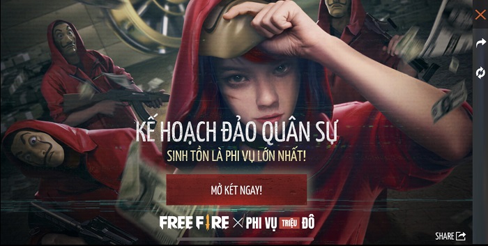 Màn hợp tác hoành tráng từ Free Fire và series Money Heist: Phi Vụ Triệu Đô 6 Màn hợp tác hoành tráng từ Free Fire và series Money Heist: Phi Vụ Triệu Đô 6
