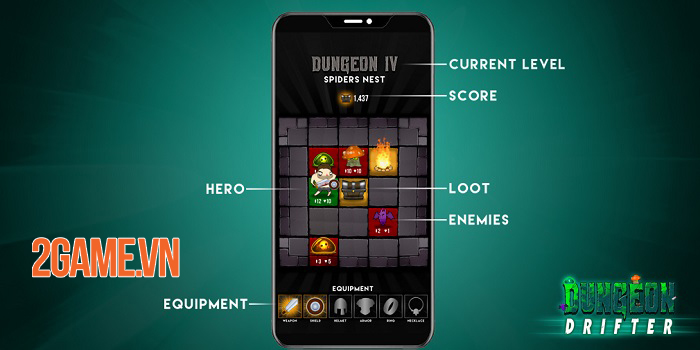 Dungeon Drifter - Game roguelike có thiết kế map lưới ô vuông 5x5 2 Dungeon Drifter - Game roguelike có thiết kế map lưới ô vuông 5x5 2
