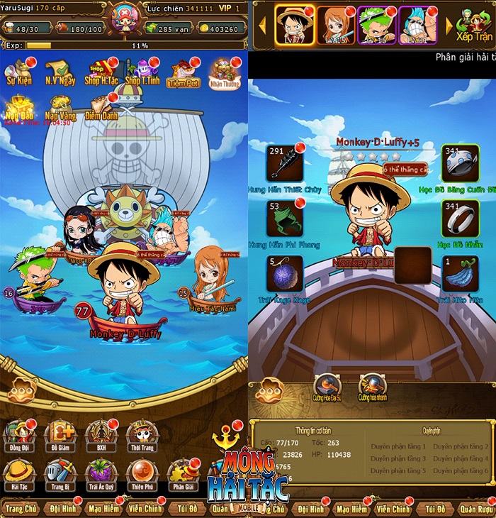 Cùng Luffy săn lùng kho báu One Piece trong game mới Mộng Hải Tặc Mobile 6 Cùng Luffy săn lùng kho báu One Piece trong game mới Mộng Hải Tặc Mobile 6