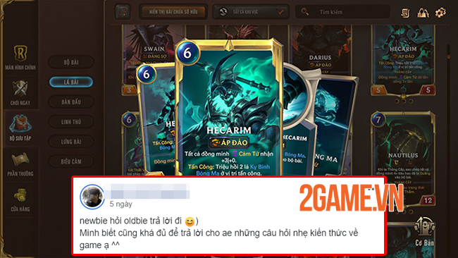 Các cao thủ Huyền Thoại Runeterra VN nhiệt tình truyền thụ kinh nghiệm cho newbie 1 Các cao thủ Huyền Thoại Runeterra VN nhiệt tình truyền thụ kinh nghiệm cho newbie 1