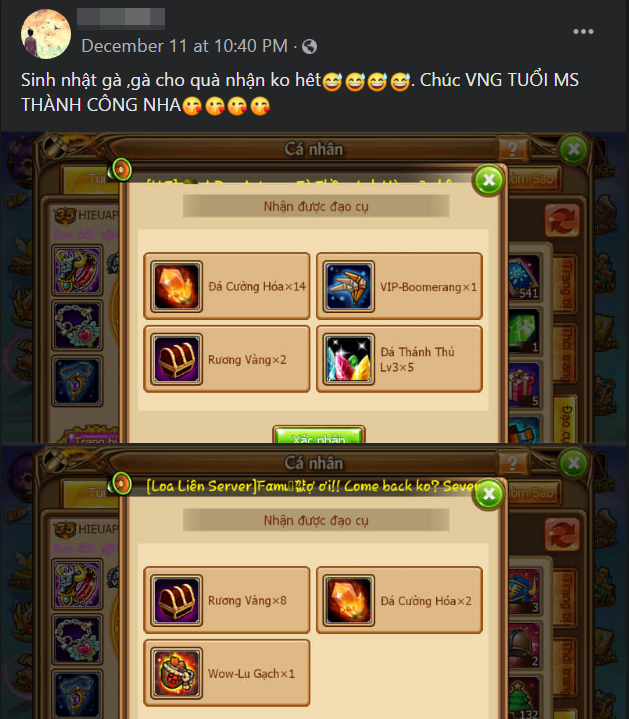 Cộng đồng Gunny Mobi hào hứng hưởng ứng event sinh nhật 6 tuổi 2 Cộng đồng Gunny Mobi hào hứng hưởng ứng event sinh nhật 6 tuổi 2