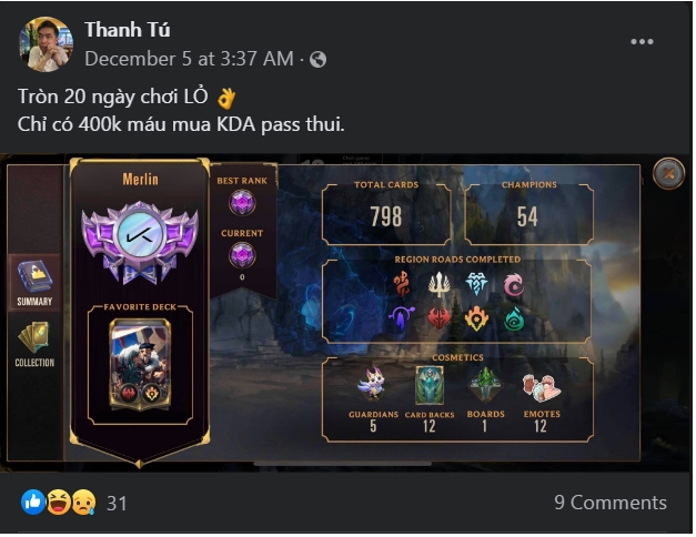 Huyền Thoại Runeterra: Đã có game thủ Việt “phá đảo” server Đông Nam Á dù chỉ mới chơi 1 tháng 1 Huyền Thoại Runeterra: Đã có game thủ Việt “phá đảo” server Đông Nam Á dù chỉ mới chơi 1 tháng 1