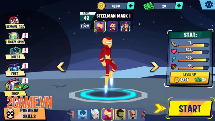 Stickman Heroes Fight - Nhẹ mà hay với người que anh hùng biến 0 Stickman Heroes Fight - Nhẹ mà hay với người que anh hùng biến 0
