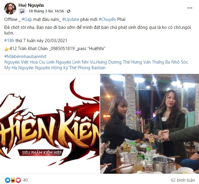 Cộng đồng game thủ Thiên Kiếm Mobile kêu gọi tổ chức offline 1 tháng 1 lần 1 Cộng đồng game thủ Thiên Kiếm Mobile kêu gọi tổ chức offline 1 tháng 1 lần 1