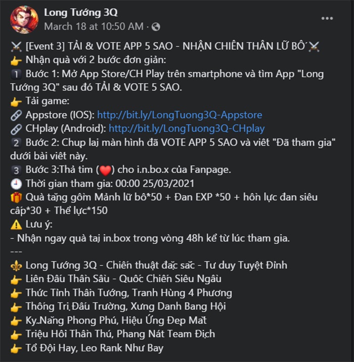 Tặng 999 giftcode Long Tướng 3Q Mobile mừng ra mắt 4 Tặng 999 giftcode Long Tướng 3Q Mobile mừng ra mắt 4