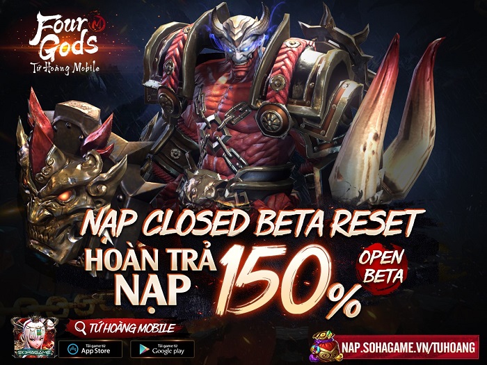Tặng 200 giftcode Tứ Hoàng Mobile giới hạn cho Closed Beta 1 Tặng 200 giftcode Tứ Hoàng Mobile giới hạn cho Closed Beta 1