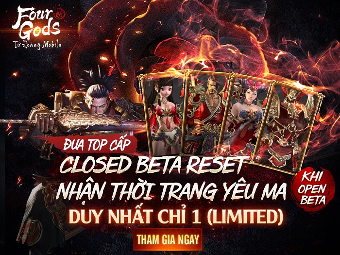 Tặng 200 giftcode Tứ Hoàng Mobile giới hạn cho Closed Beta 2 Tặng 200 giftcode Tứ Hoàng Mobile giới hạn cho Closed Beta 2