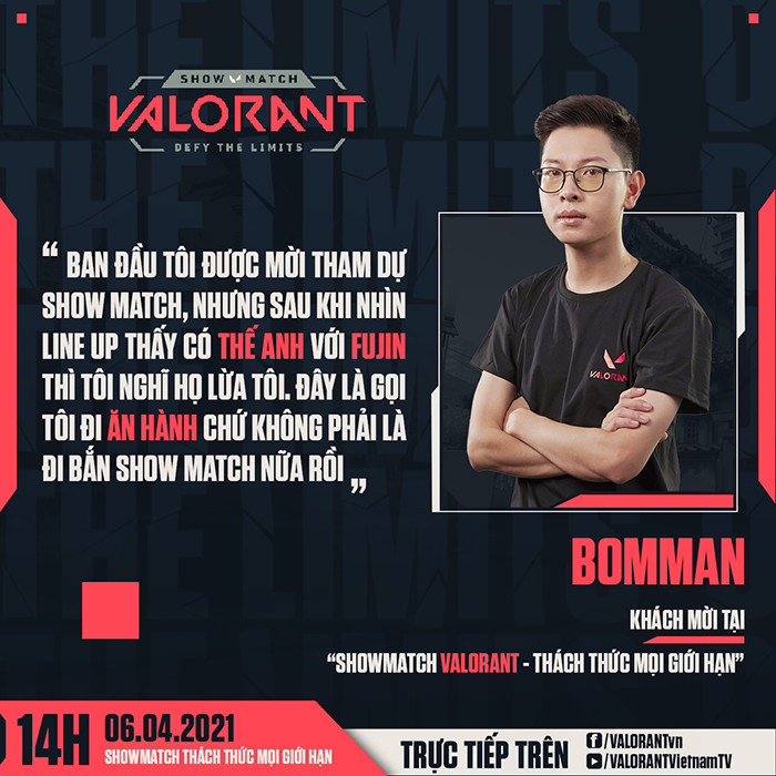 Hé lộ dàn khách mời khủng: Booman,Theanh96… tại showmatch ra mắt Valorant 2 Hé lộ dàn khách mời khủng: Booman,Theanh96… tại showmatch ra mắt Valorant 2