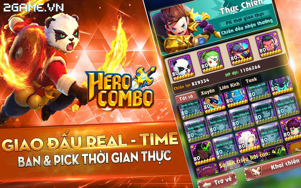 Hero Combo cũng có những màn pick tướng, né gank hay combo skill như MOBA