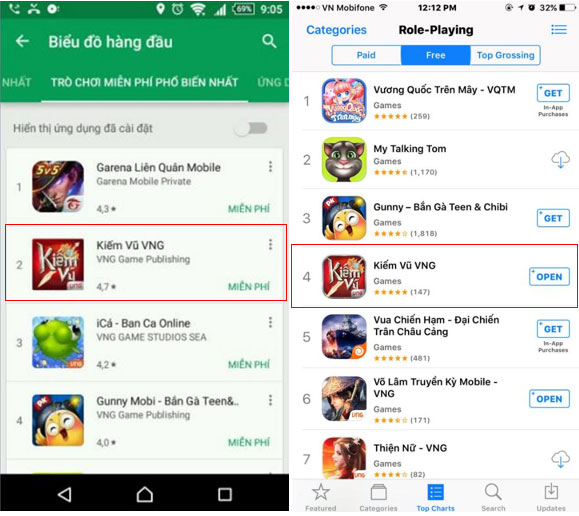 Top 2 Google play - Kiếm Vũ Mobi VNG gây choáng với bản cập nhật đầu tiên 5