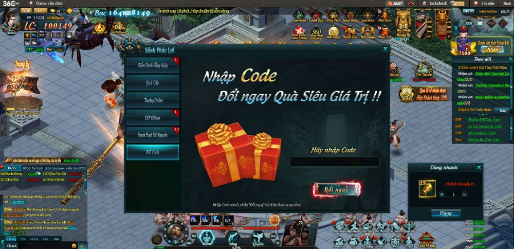 Tặng 110 giftcode Webgame Thiên Địa Hội 1