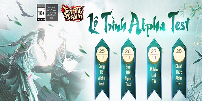 Kiệt tác kiếm hiệp Kim Dung - Tuyệt Thế Võ Lâm Mobile công bố lộ trình Alpha Test 1 Kiệt tác kiếm hiệp Kim Dung - Tuyệt Thế Võ Lâm Mobile công bố lộ trình Alpha Test 1