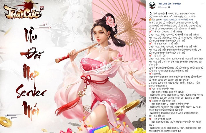 Game Thái Cực 3D tung ra hàng loạt sự kiện ưu đãi đến mức Game Thái Cực 3D tung ra hàng loạt sự kiện ưu đãi đến mức