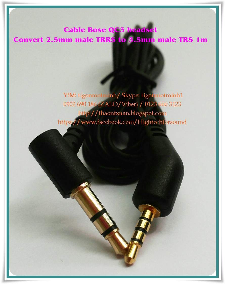 Cable for Bose headset convert 2.5mm male TRRS to 3.5mm male TRS 1m.jpg