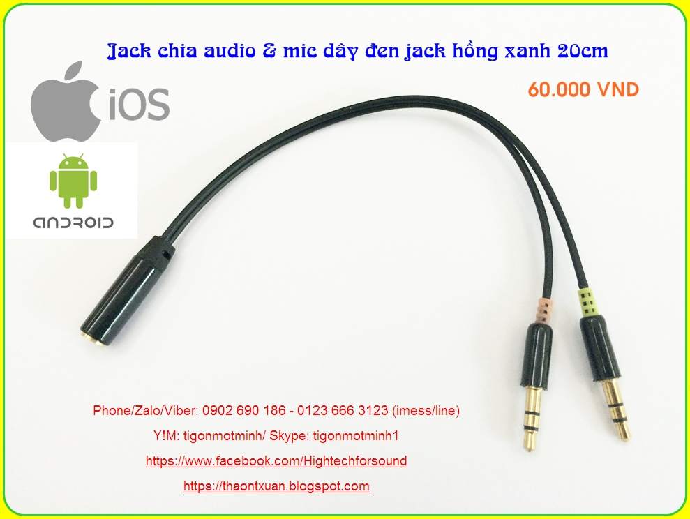 8. Jack chia mic & audio Day den jack hong xanh 20cm.JPG
