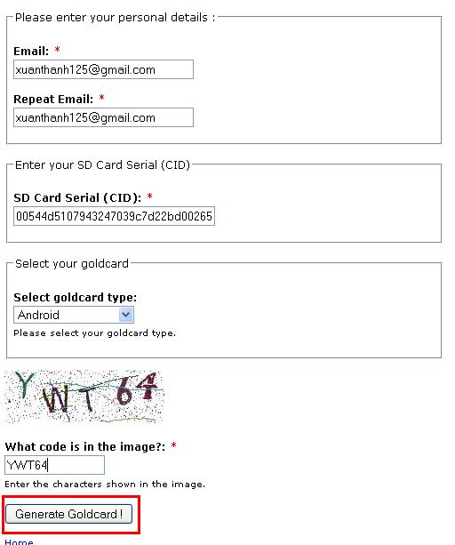 [desire hd] hướng dẫn tạo goldcard | Viết bởi caddish12