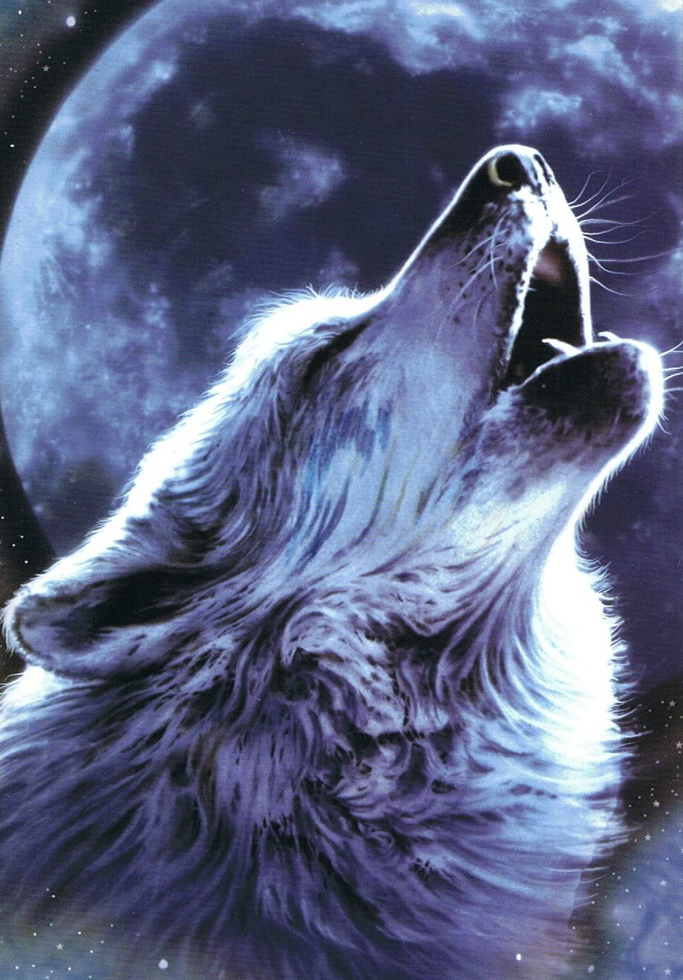 Xin wallpapers chó sói hú dưới trăng cho các máy 320*240