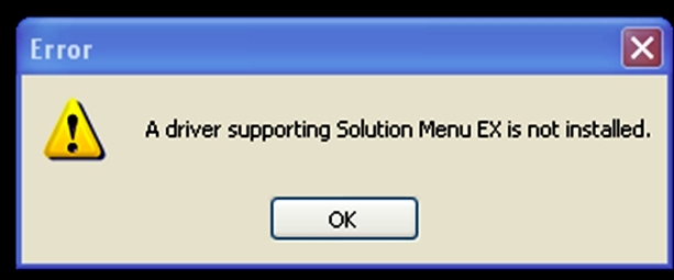driver supporting solution menu ex with hp printer
