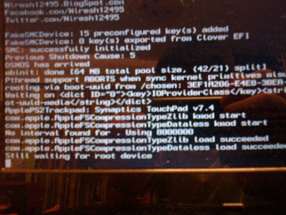 Still waiting for root device при установке хакинтош usb