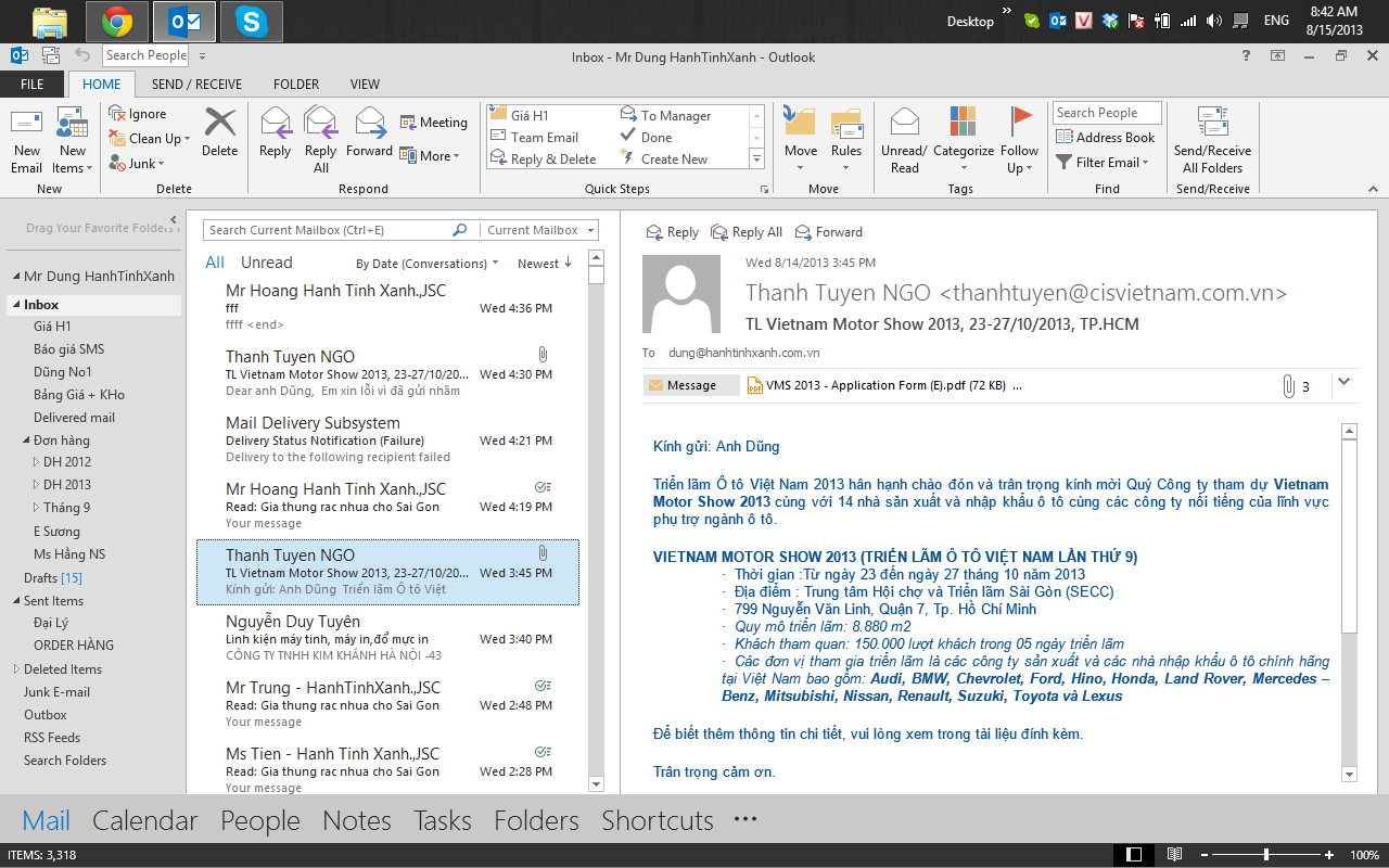 Help lỗi không hiễn thị trạng thái online của outlook 2013 (display
