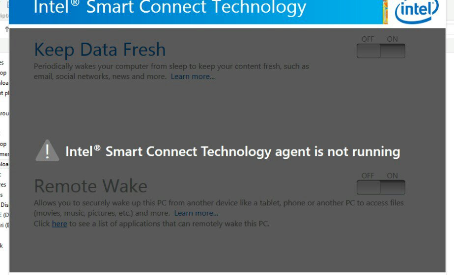 intel smart connect technology application