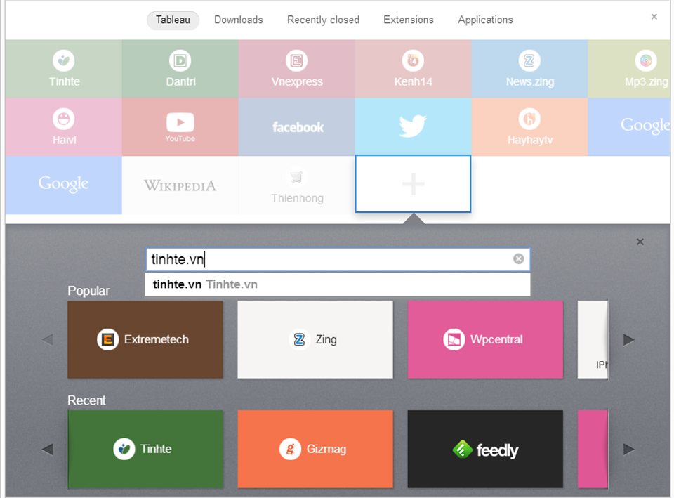 Yandex trình duyệt của Nga, giao diện tương thích Windows 8, nhiều