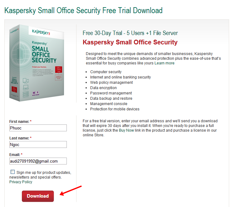 Miễn phí 3 tháng bản quyền Kaspersky Small Office Security 3 !!!
