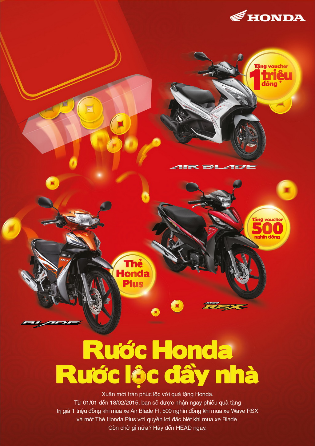 [QC] Honda Việt Nam thực hiên chương trình khuyến mại “Rước Honda, rước