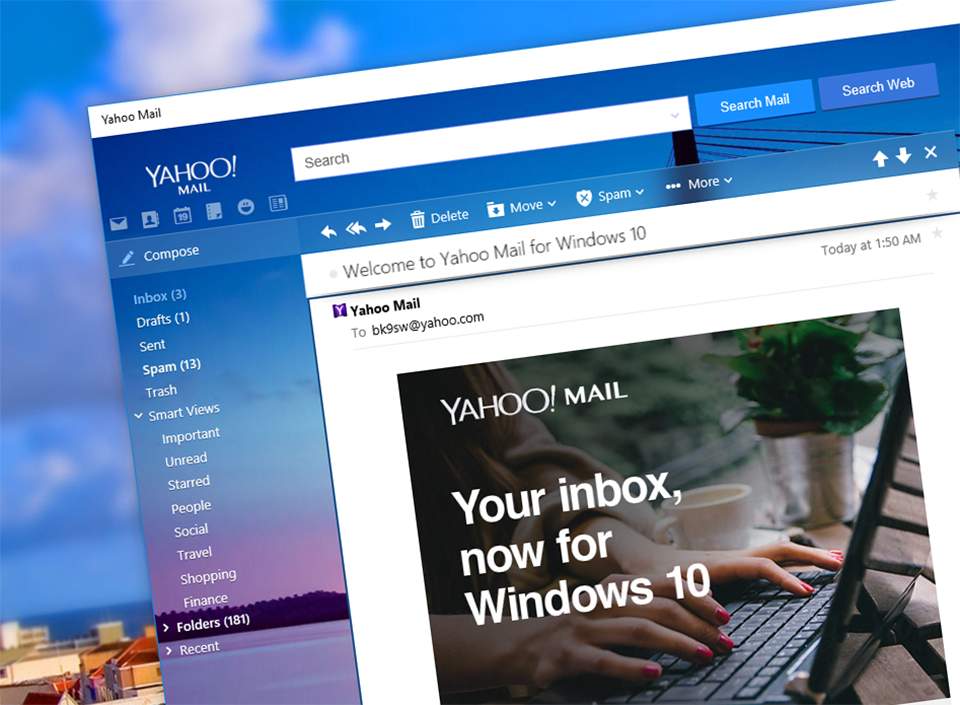 Đã có Yahoo Mail mới cho Windows 10, hỗ trợ thông báo qua Action Center ...
