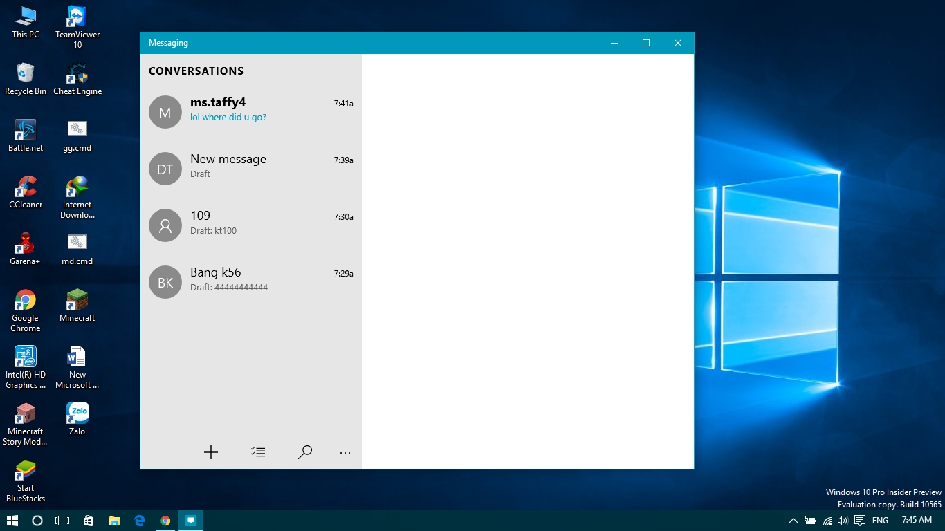 Messaging service windows 10 что это