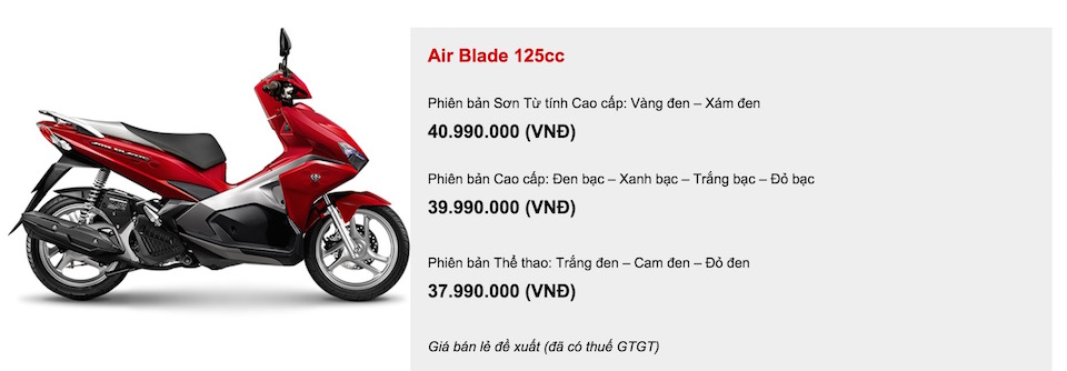 Honda Air Blade 125 là xe ga bán chạy nhất VN 2015  Cập nhật tin tức Công  Nghệ mới nhất  Trangcongnghevn