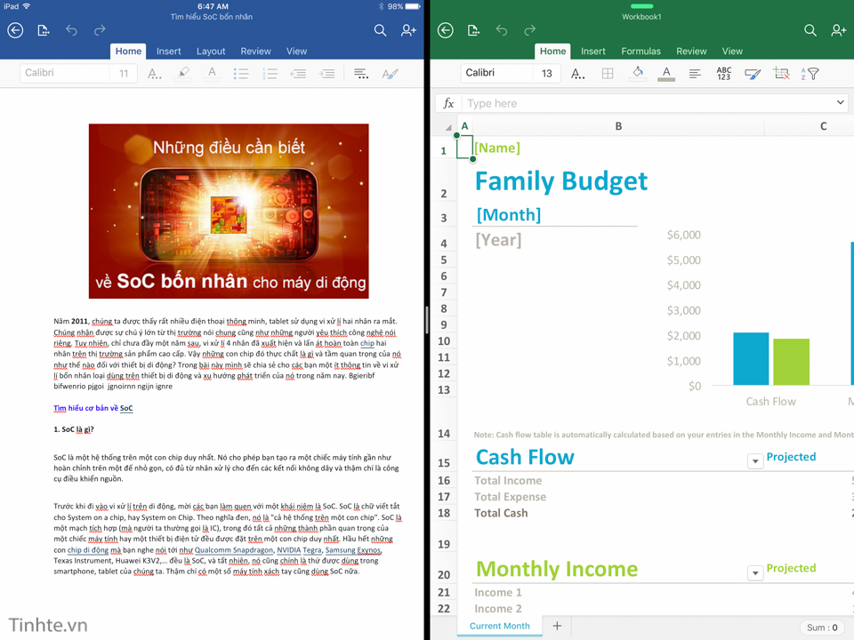 Ipad Pro Word Excel