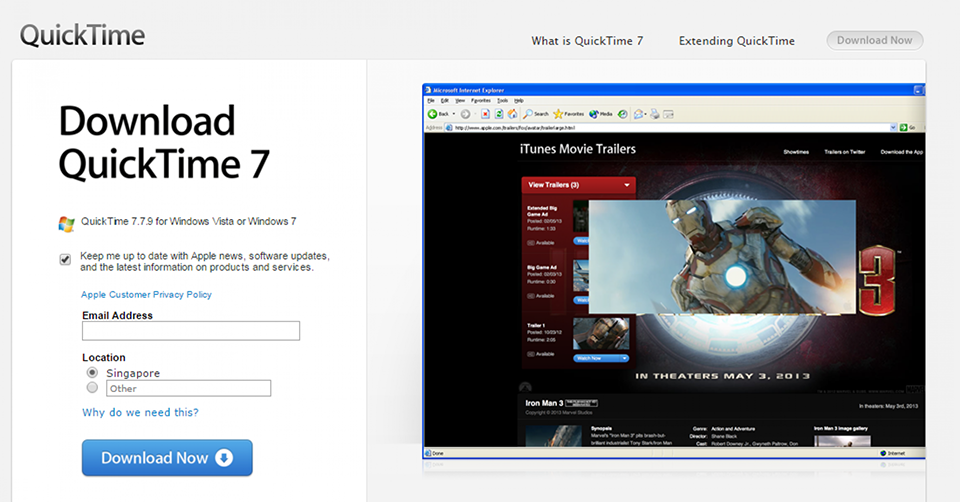 latest quicktime version for windows