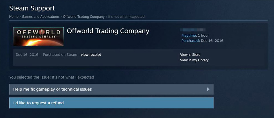 steam refund pending