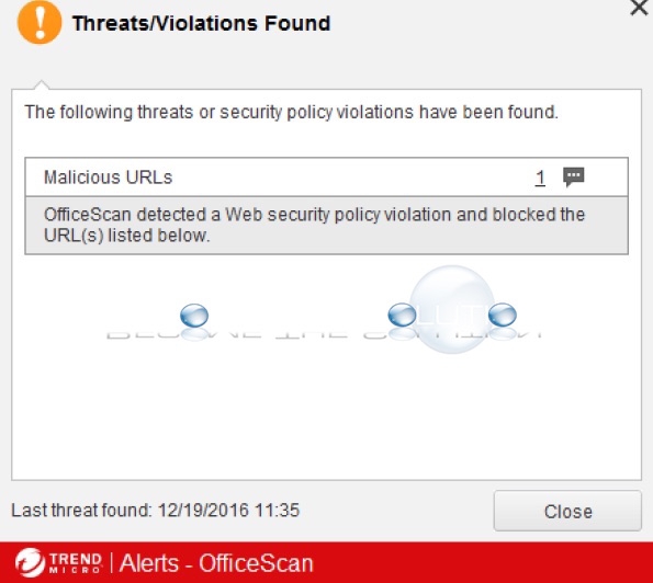 tắt thông báo Threats/Violations Found - Trend OfficeScan