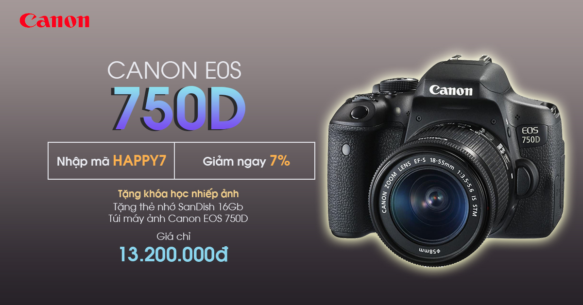 Giảm giá Canon 750D là cơ hội để bạn sở hữu một trong những chiếc máy ảnh chuyên nghiệp nhất hiện nay. Với khả năng chụp ảnh đẹp và dễ sử dụng, chiếc máy ảnh này sẽ giúp bạn ghi lại những khoảnh khắc tuyệt vời trong cuộc sống. Hãy xem hình ảnh kèm theo để hiểu thêm về sản phẩm này.