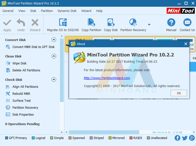 Minitool Partition Wizard Home Edition 10.2.2 – Tạo, Chia Các Phân Vùng,  Chuyển Định Dạng Ổ Cứng