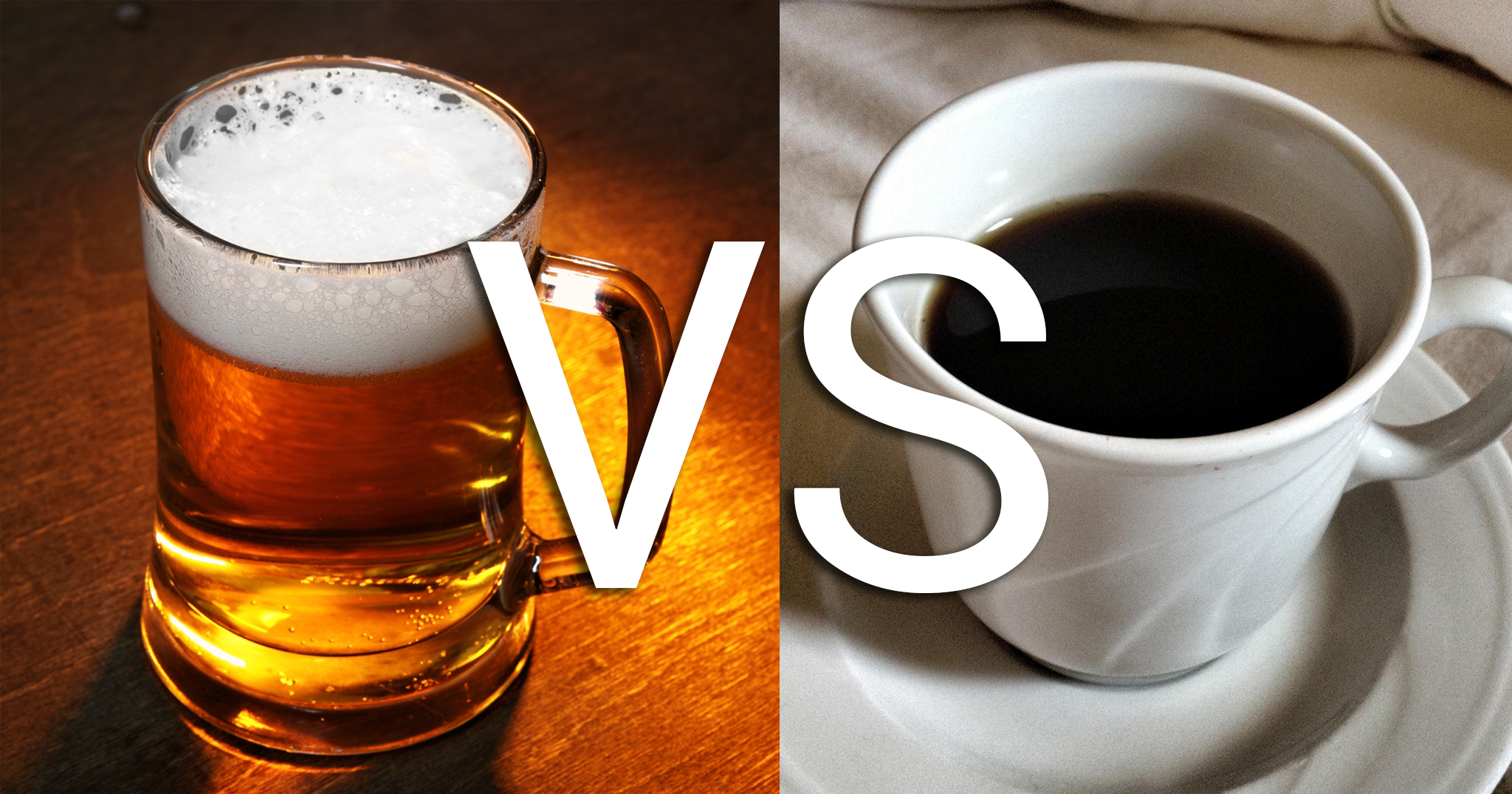 Minh họa so sánh tác động giữa cà phê và bia lên hệ thần kinh