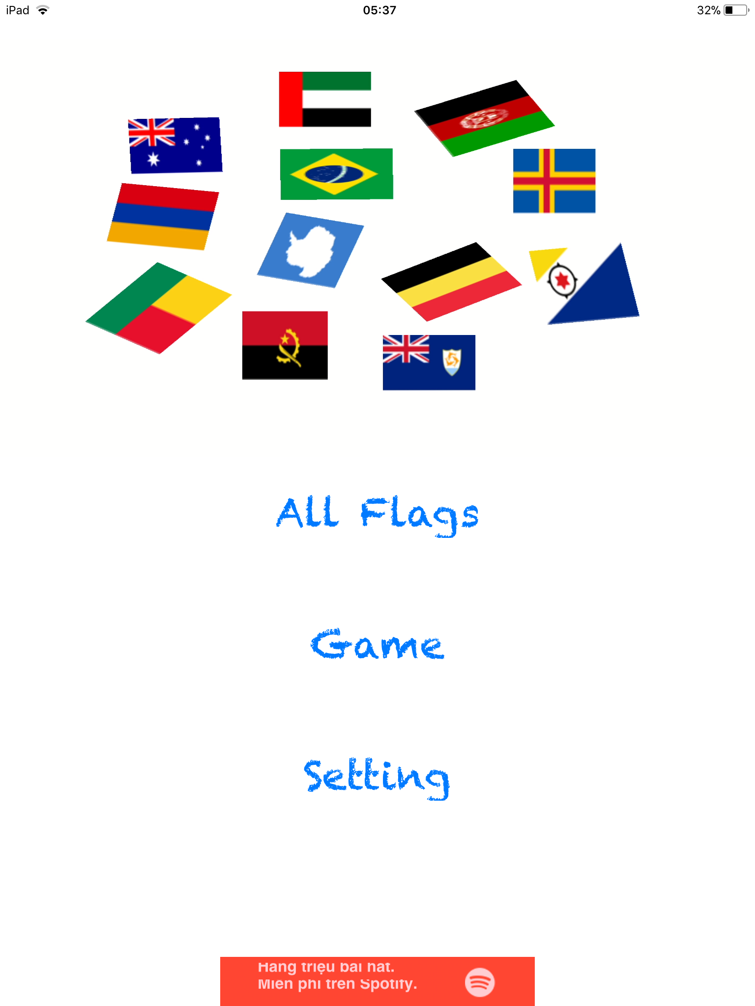 Ứng dụng cờ các nước: \