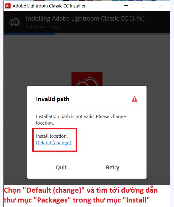 change adobe install location