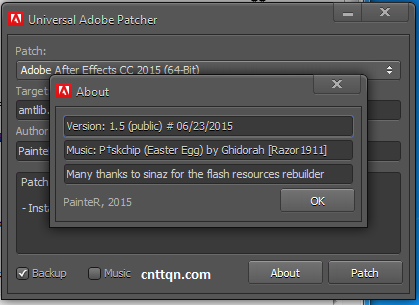 1 Click Chuột Cr@Ck Toàn Bộ Sản Phẩm Adobe ||Cs4-Cc 2018|| **Universal Adobe  Patcher**