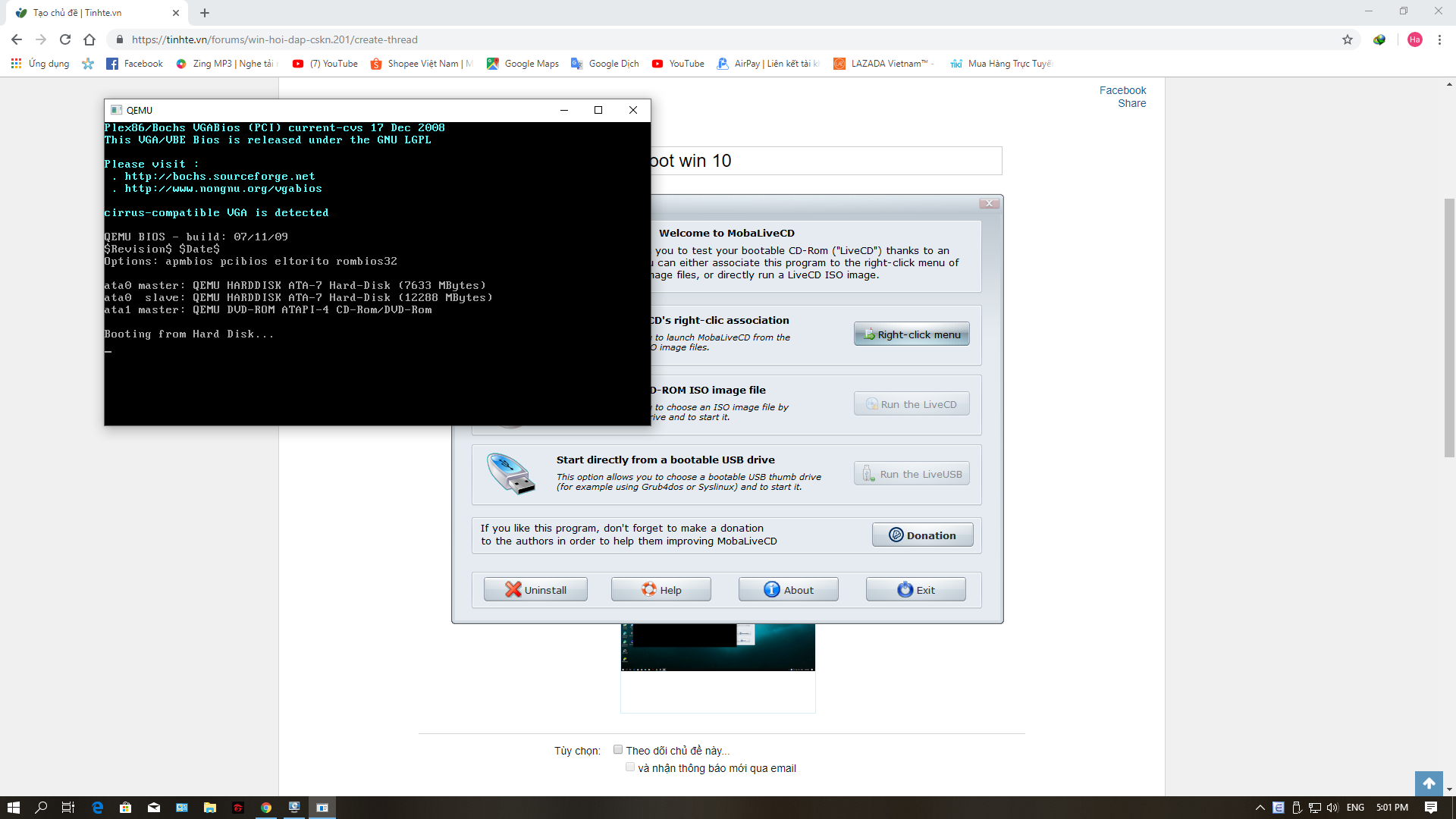 Test Boot test thử usb boot win 10 | Viết bởi huy69461