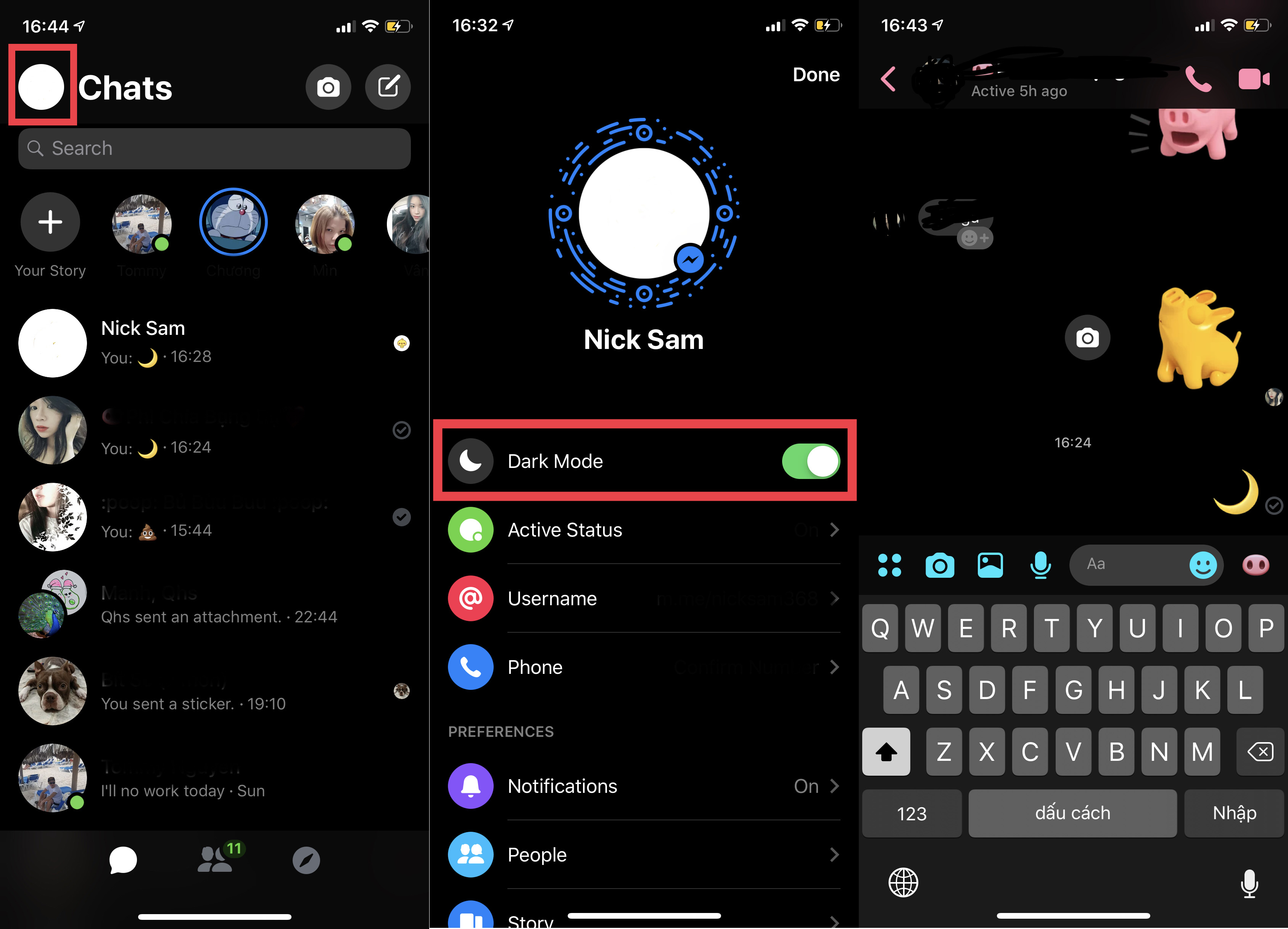 Facebook Messenger Dark Mode cung cấp cho bạn một trải nghiệm trò chuyện thú vị hơn. Giao diện màu đen giúp giảm thiểu ánh sáng và đồng thời mang lại cho bạn cảm giác thư giãn và dễ chịu. Thử trải nghiệm ngay hôm nay.