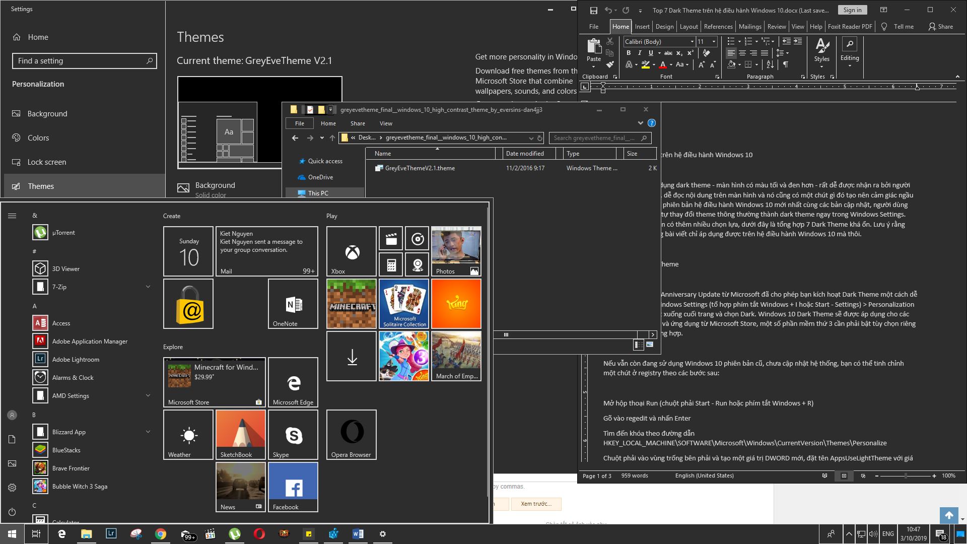 Top 7 Dark Theme trên hệ điều hành Windows 10