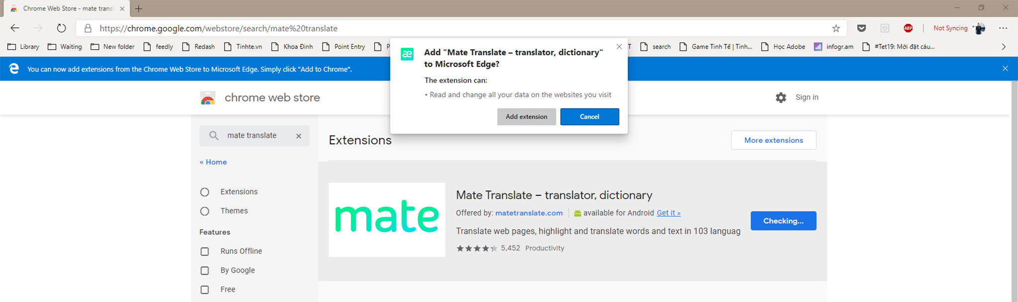 mate translate extension chrome